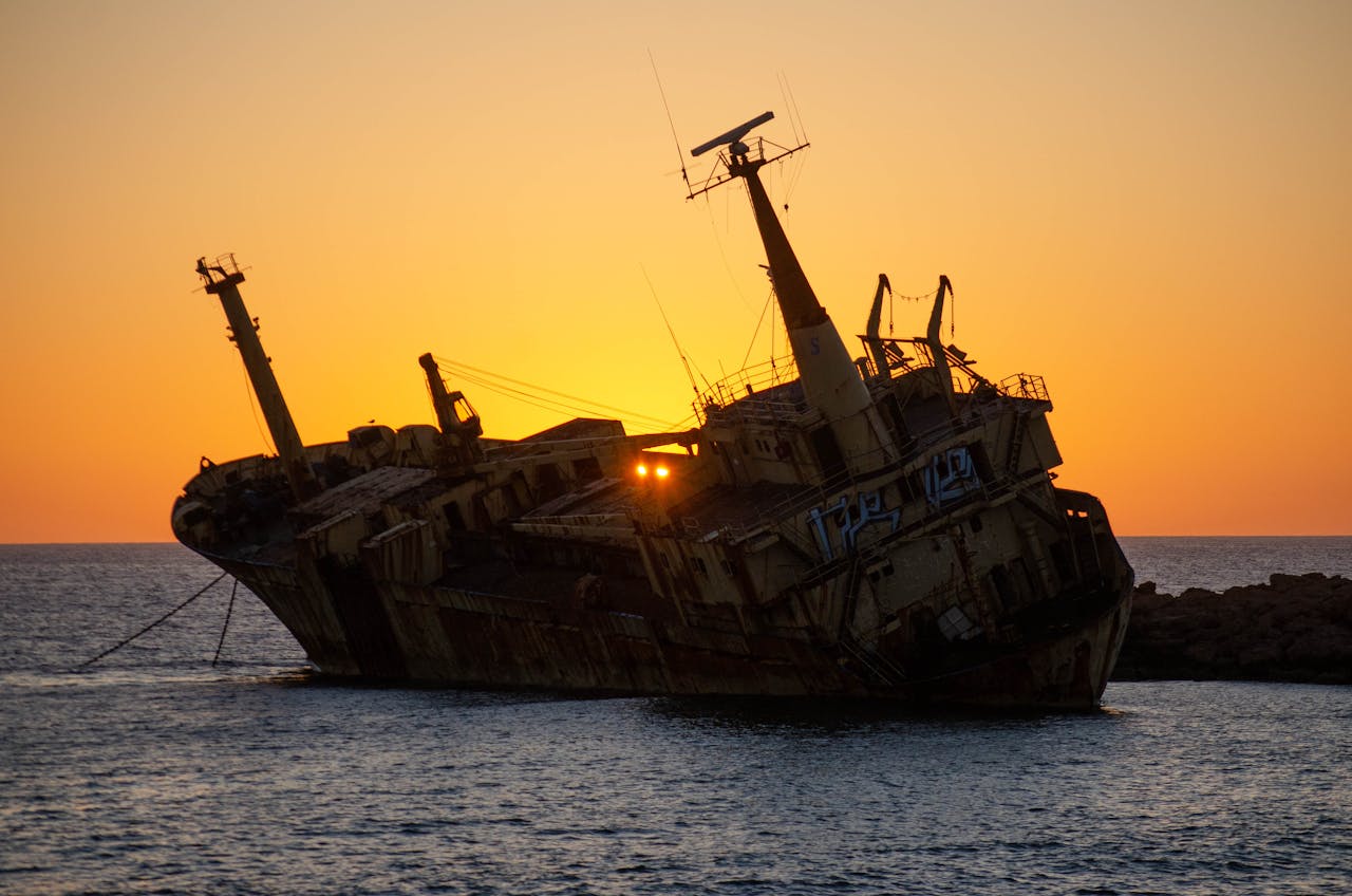 Edro III Shipwreck at Sunset