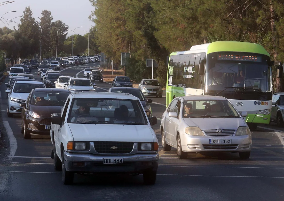 A Park and Ride bus making its way into Nicosia